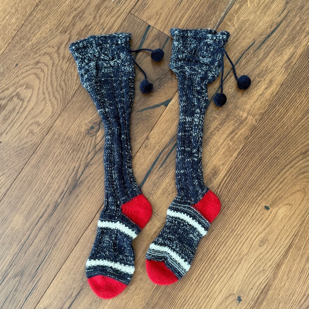 Free People Bulky Hand Knit Knee-High Socks